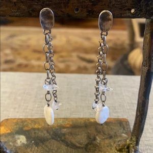 Silpada Post Coin Pearl Earrings
